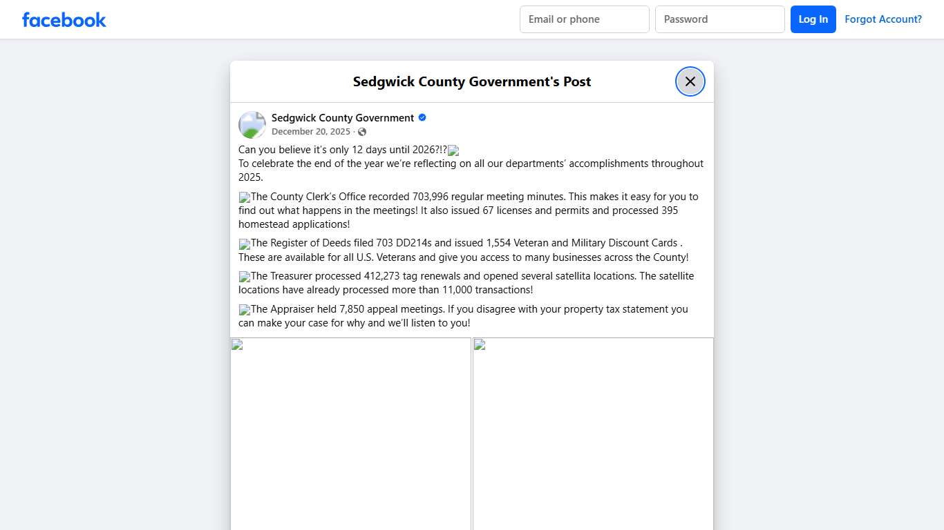 Can you believe it’s only 12... - Sedgwick County Government Facebook